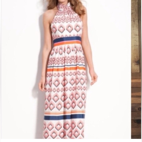 Eliza J NWT Missy Geometric Halter Maxi Dress - Picture 4 of 14